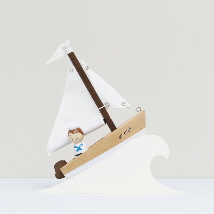 Le Toy Van - Wooden Sailing Boat & Captain - Preschool