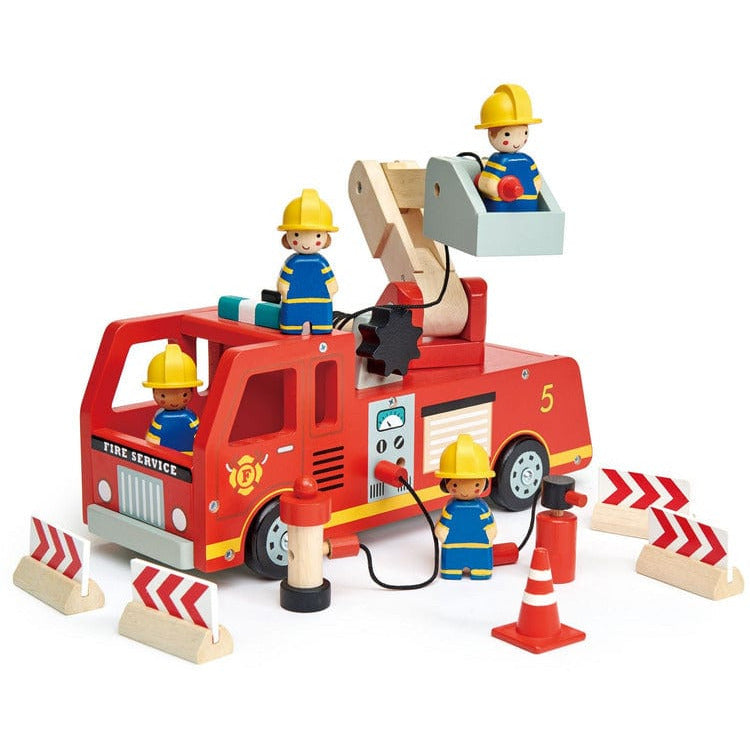 Tender Leaf Toys - Wooden Toy Fire Engine Truck - Preschool