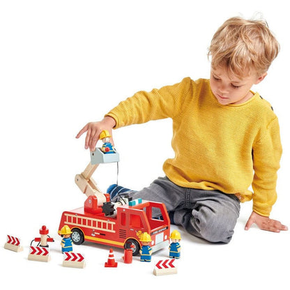 Tender Leaf Toys - Wooden Toy Fire Engine Truck - Preschool